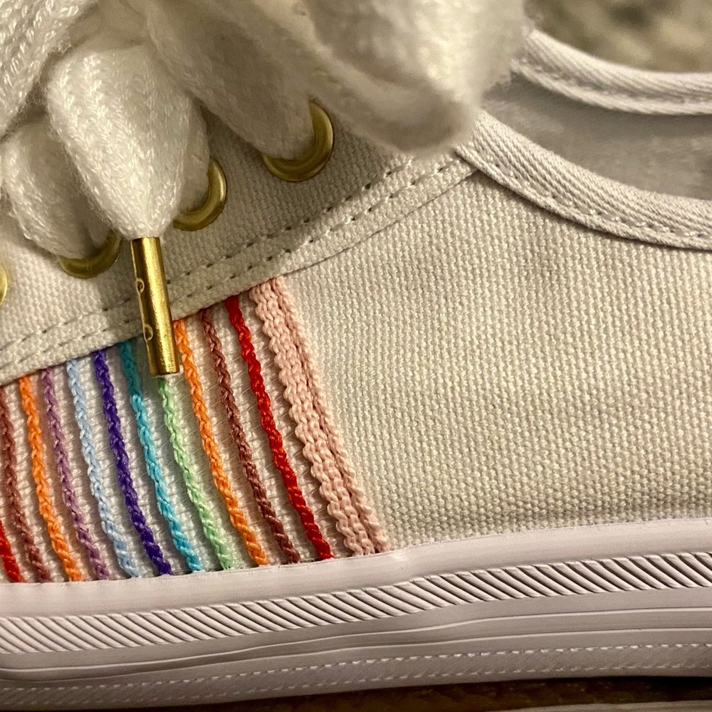 Keds White Sneakers with Rainbow Stripes - Picture 3 of 7